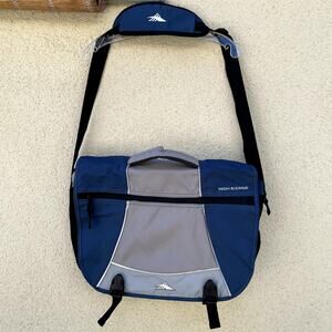 High Sierra Nylon Messenger Laptop Bag Blue Grey Black